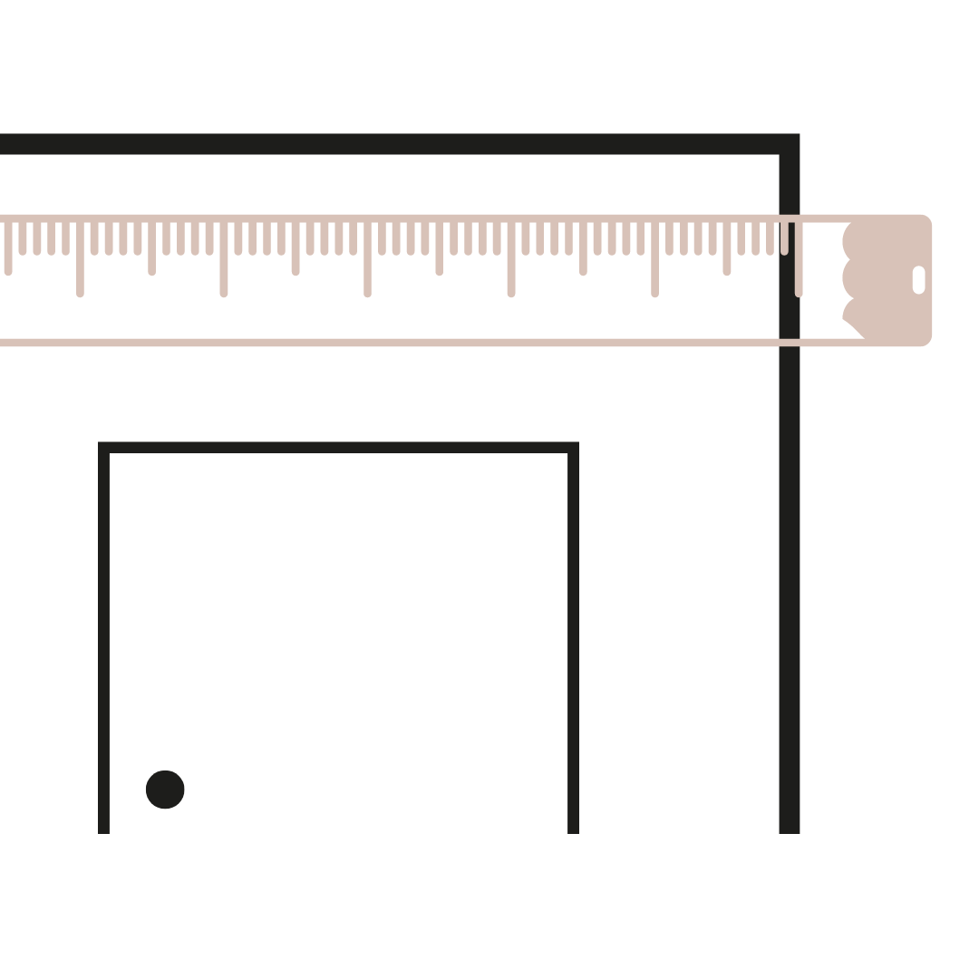 Illustration of a wall with a measuring tape.