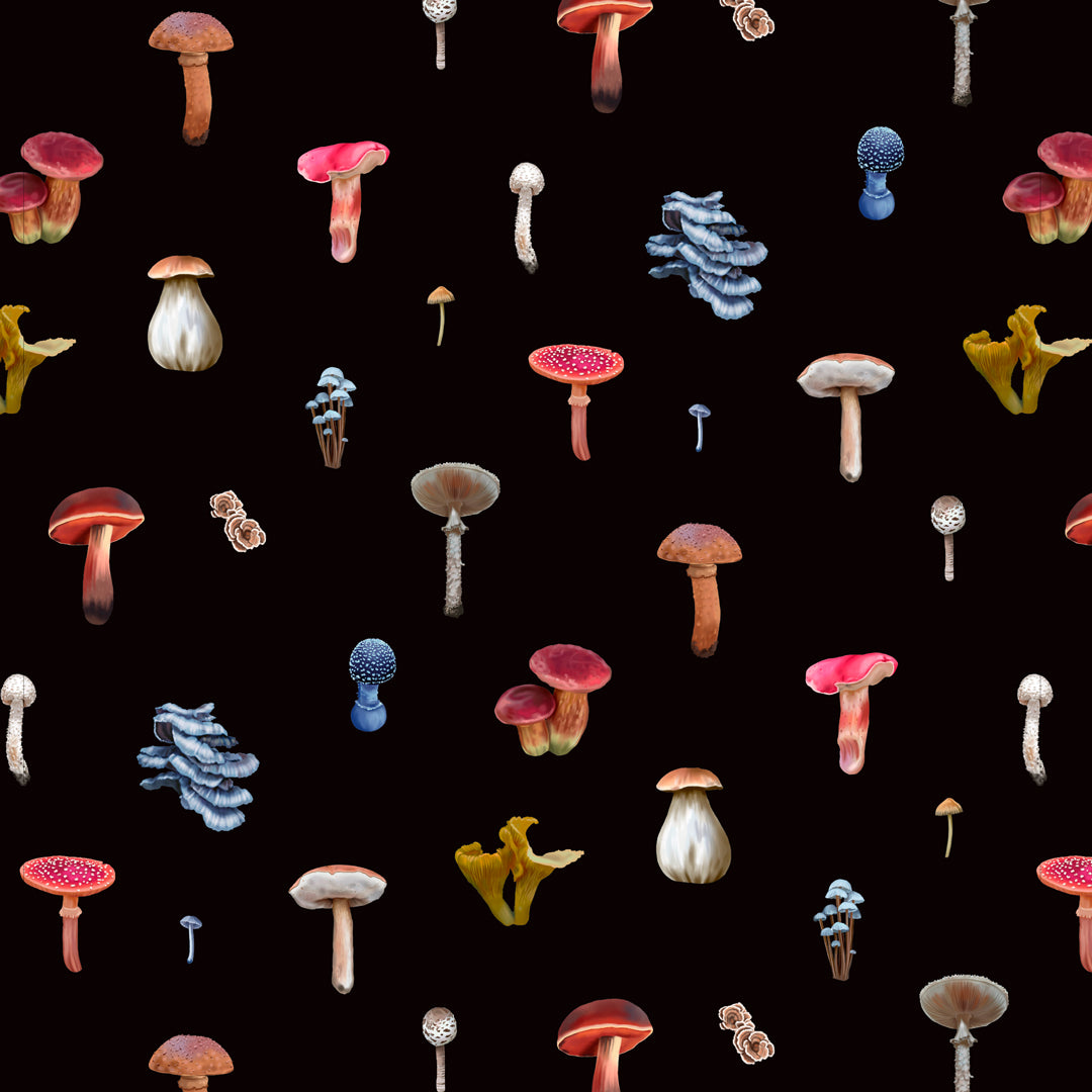 Mushrooms Self-adhesive Wallpaper by Printed Decor X Atelier C3 Design