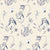 Échantillon de murale Lapins vintages - Lisse et bleu - par Décor Imprimé x Mélanie Foster